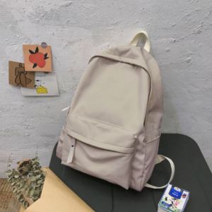 Chic Nylon Knapsack with Solid Pattern - Womens Large Capacity Fashion Backpack in Multiple Colors