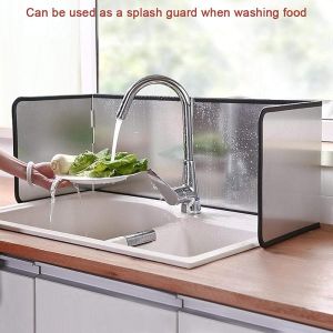 【Ready Stock】4 Sided Foldable Anti Oil Splatter Guard Wall Stove Splatter Guard Oil Splatter Guard Grease Splatter Guard Kitchen Stove Backsplash Protector for Stove Frying Pan Splatter Guard