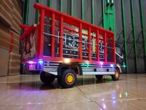 Miniatur truk oleng kayu jumbo pajang 55 cm