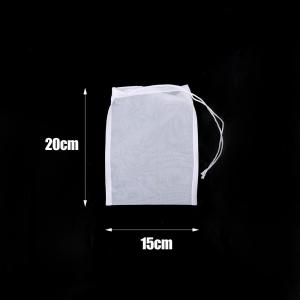 100 Mesh Kitchen Drawstring Filter Bags Nylon Soy Milk Juice Strainer Bag Wine Tea Coffee Yogurt Filter Net Reusable All Purpose Kitchen Drawstring Strainer Bag