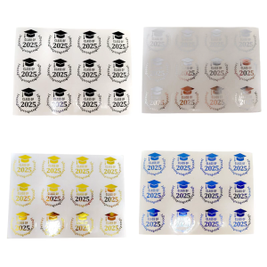 120 cái lá vàng kim mũ tốt nghiệp Sticker rõ ràng Pet nhãn dán niêm phong dính gói nhãn cho con dấu phong bì bao bì