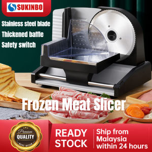 【2 Year Warranty】SUKINBO Meat Cutter Machine Electric Slicer Electric Lamb Beef Slicer Meat Cutting Machine Meat Grinder Beef Mutton Rolls Cutter Cutter Mesin Potong Hiris Daing CN Plug 自动牛羊肉切肉机