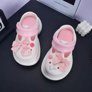 [Free Shipping] Summer New Style Slim-Waist EVA Thick-Soled Clogs For Women Fashionable And Versatile With A High-End Feel Height-Increasing And Suitable For Beach Wear