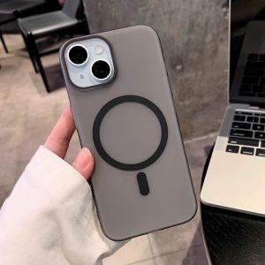 CrashStar Magnetic Matte Translucent Ultra Thin Hard Shockproof Phone Case For iPhone 17 16 15 14 13 12 11 Pro Max Plus Wireless Charging Phone Cover Frosted Skin-friendly Anti-fingerprint Solid Color Clear Phone Shell