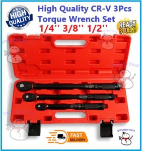 HIGH QUALITY CR-V 3Pcs 1/4 3/8 1/2 Torque Wrench Set 3 - 230Nm Car Repairing Tool Kit Durable Tools Garage Work Shop Spanner ADJUSTABLE TORQUE WRENCH RACHET RATCHET WRENCHES NUT SOCKET DRIVER OPENER BUKA NAT tools