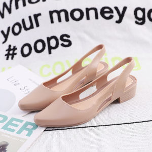 [Free Shipping] New Stylish And Casual WomenS Sandals Korean Style Shallow Toe Flat Sole With A Frosted Finish Suitable For Outdoor Wear Jelly Beach Sandals