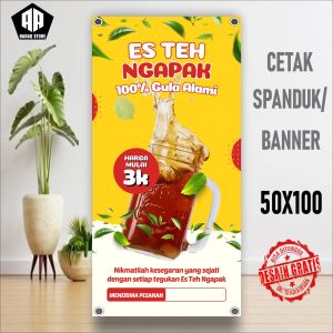 Cetak Banner Cetak Spanduk TEH NGAPAK BISA REQUEST
