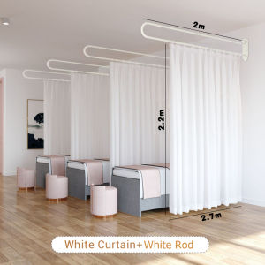 Iron Art U-Shaped Curtain Rod Beauty Salon Therapy Screen Partition Health Care Center Support Frame for Curtains