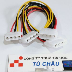 Cáp chia ATA 1 ra 3 / Chuẩn Ata Molex IDE 4 Pin chia 1 đầu ra 3 đầu - Cáp dài 15Cm