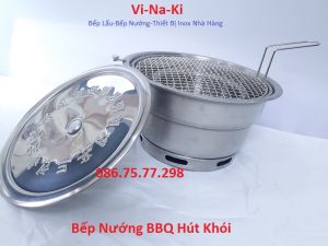 Bếp nướng BBQ hút khói dương âm bàn nhà hàng inox tại bàn than hoa không khói inox dẫn khí trên trần