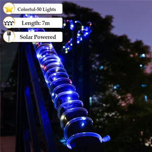 Solar Rope Light 100LED Waterproof Outdoor Copper Fairy String Tube Lights for Party Garden Yard Home Wedding Christmas Halloween Holiday Tree Decoration Lighting