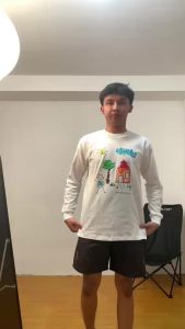 Stok Cukup Impact T-shirt longsleeve - Sb - White - Cotton combed 24s