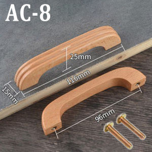 1 Piece Wood Knobs Cabinet Handle Furniture Drawer Pulls Handles W/ Screws