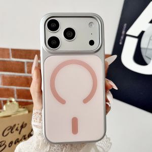 Ultra Thin Metal Paint For Magsafe Magnetic Case For iPhone 17 16 15 14 13 12 Pro Max Wireless Charging Matte Bumper Hard Cover