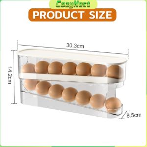 C.N 2-layer Refrigerator Egg Storage Box Kitchen Egg Rolling Storage Box