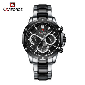 Navi Force Original Jam Tangan Pria Analog Tahan Air Quartz Movement Chronograph NF 9196S S/B Bisnis Kemewahan Tahan air Bercahaya Analog