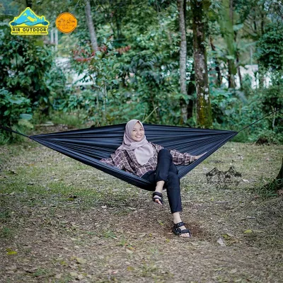 Hammock Single Size 300 x150 cm - Ayunan Gantung Dewasa Besar COD - Hamock Tebal Murah - Kasur Tempat Tidur Gantung Camping Outdoor - hamok - hemok - hanmock - Hamuk