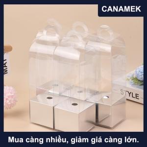 【CANAMEK】 1 5PCS Valentine cầm tay hộp hoa trong suốt PVC hoa sắp xếp Hộp hoa hồng Hộp Hoa duy nhất bó hoa Bao bì hộp