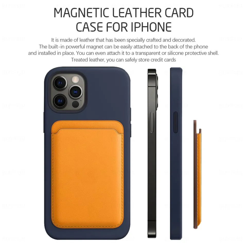 Magnetic Card Wallet Holder for Apple Magsafe, Magnetic Card Holder Magsafe  Compatible with iPhone 12/13/ 14/15 Magsafe Wallet, Mag Safe Leather