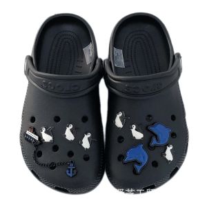 9Pcs Crocs Jibbitz Charms Cute Penguin Dolphin Shoes Decoration Removable Shoe Buckle for Crocs