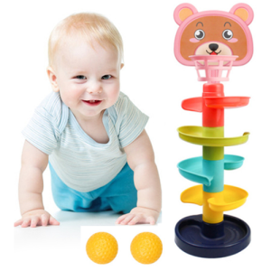 5 Layers Rolling Building Block Track Ball Drop and Roll Swirling Tower for Baby and Toddler Development Educational Toys