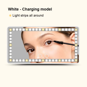 SEAMETAL Car Sun Visor Beauty Mirror Touch Screen 3 Mode Adjustable Charging LED Light Auto Interior Cosmetic Mirror