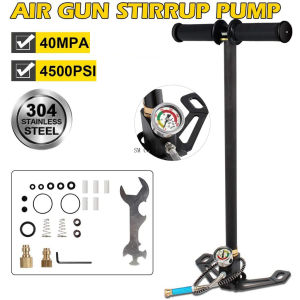 CHUANGCHAO Pcp Pump 6000Psi High Pressure Hand Pump 3 Stage Air Pump For High Pressure Tires And Pre-Charged Pneumatic Airguns Sliver/Black color