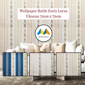 MW Wallpaper Foam 3D Batik Motif Bunga Garis Lurus Wall Paper Dinding Aluminium Foil