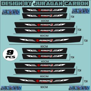 stiker 9 pcs stiker carbon toyota avanza gr cutting stiker pelindung pintu mobil dari pijakan kaki moil toyota avanza car