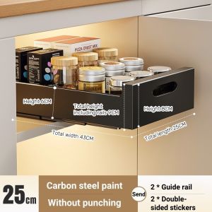 Specool® Kitchen Pull-out Storage Basket /Box for Storing Dishes Cabinets Shelves Household Kitchen Sink Drainage Basket