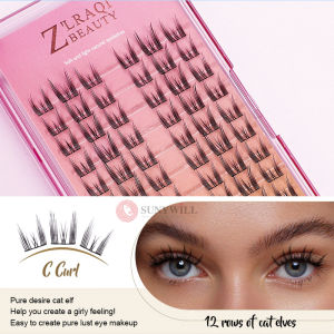 New Cat Elf False Eyelashes Double-pointed Wheat Ears Pure Desire Wild Little Devil Eyelashes Segmented Grafting Eyelashes
