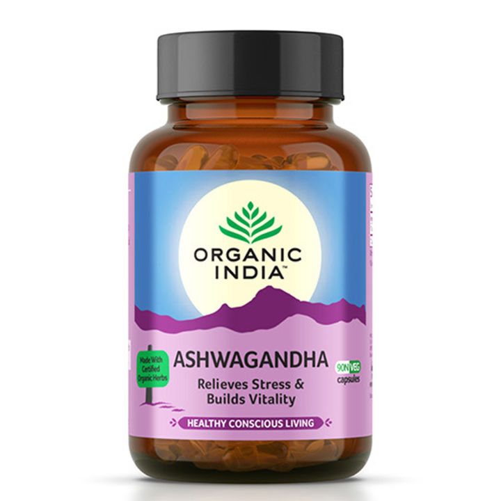 Organic India Ashwagandha 90 Caps Relieves Stress & Builds Vitality ...