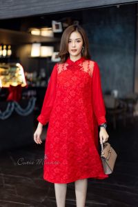 Cutie Minute อก ฟรีไซส์ 44" เดรสผ้าเกาหลีเนื้อผ้าขึ้นลาย2Tone เนื้อผ้าสวยเกรดพรีเมี่ยม งานเดรส แต่งผ้าชีฟองที่แขน