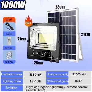 【 BUY 1 TAKE 2】Solar flood light 1500W solar light IP67 Waterproof outdoor lamp 800000mAh heavy duty 250W 400W 800W 1200W 2024th Generation indoor solar lamp 9730LED garden lamp outdoor street light automatic night light with remote COD