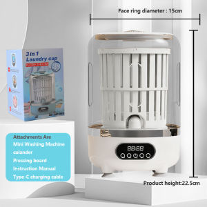 3L Mesin Basuh Mini Washing Machine Auto Wash UV Sterilization for Underwear Socks Rechargeable Compact 洗衣机 可脱水