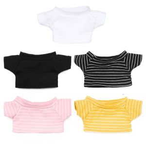 BEIBEI Cute Doll Accessories Stripes Short Sleeve Stuffed Doll Clothes Black White 20 cm Doll Pants Doll Plush Clothing Doll Shirt Doll Clothes