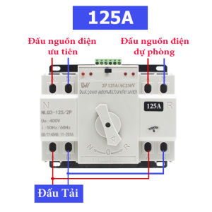 Bộ đổi nguồn điện tự động ATS-2P-125A LWR cầu dao đảo chiều tự động