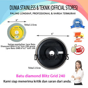 Batu diamond blitz grid 240 + DMX 6x1 grit 100  untuk gosok poles batu mulia akik
