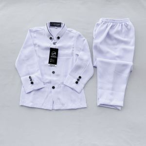 Setelan Koko Anak Lengan Panjang Polos Laki-laki Warna Solid - Baju Formal Anak Laki-laki