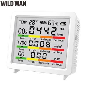 Air Quality Detector TVOC Temperature Humidity CO CO2 Detection Portable CO2 Monitor for Home Office