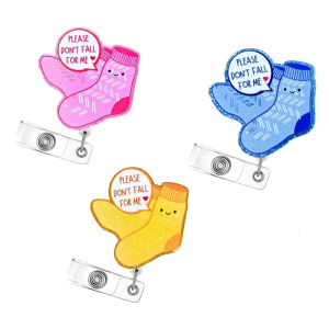 Socks Badges Holder with Swivel Clip for Nurse Doctor Student Teacher Office Worker Retractable Badges Reel