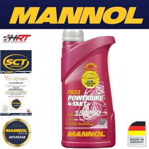 MANNOL Powerbike 4-Takt 15W50 MN7832 (1L) MADE IN GERMANY - Motorcycle Lubricant Product