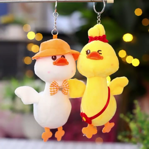 Duck Schoolbag Pendant Keychain Large Duckies Funny Sad Duck Cartoon Charm For Boys Girls Vending Machine