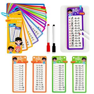 Digital Learning Flash Cards Addition Subtraction Multiplication Division Fraction Math Formula Memory 15 Cards Two Erasable Pen Learning Toys