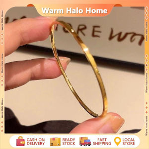 Minimalist Gold Bangle Bracelet Thin Stainless Steel Cuff Bangle Non Tarnish Stackable Bracelet for Women Daily Jewelry