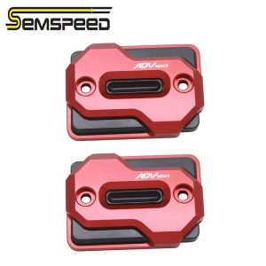 SEMSPEED 2pcs Motorcycle CNC Front Brake Master Fluid Cover Oil Tank Reservoir Cup For Honda ADV160 ADV 160 2022-2023