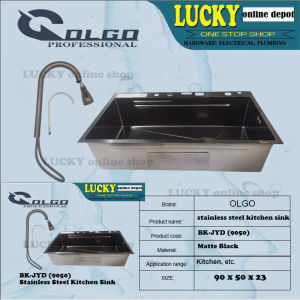 BK-JYD (9050) STAINLESS STEEL MATTE BLACK KITCHEN SINK OLGO (90X50X23)