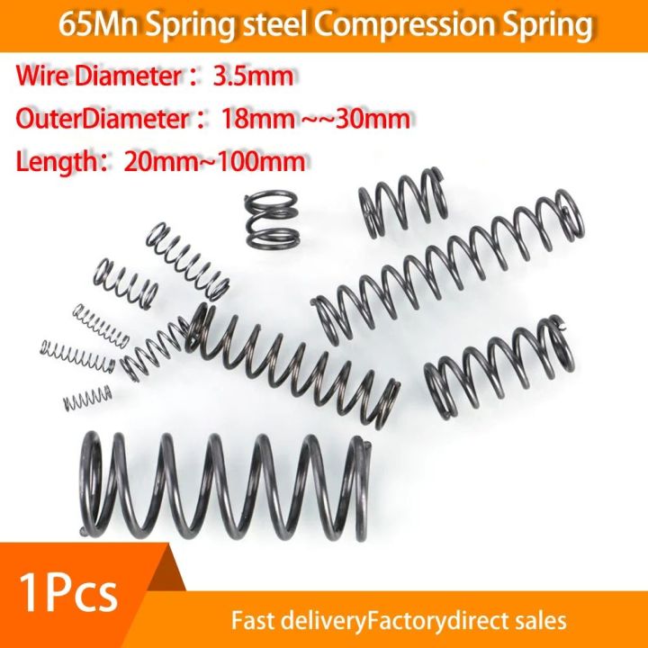 1Pcs 65Mn Compression Spring Diameter 3.5mm Cylidrical Coil Return ...