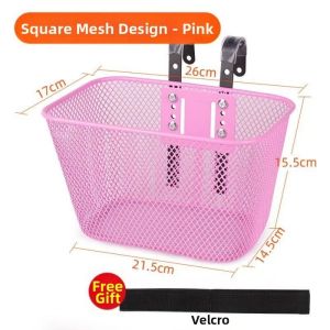IFFINE Đen/Hồng Giỏ treo 12/14/16/18/20 inch Dễ dàng cài đặt Chống thấm nước Giỏ xe đạp phía trước Xe đẩy lớn Giỏ lưới phía sau xe đạp