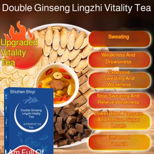 Herbal tea [Restore vitality during the dog days] DWhole body tonic Lingzhi Tea health tea Conditioning Nourish qi and blood improve stamina Nourishing Tea Mild Herbal ingredients Nonhazardous Double Ginseng Lingzhi Genki Tea